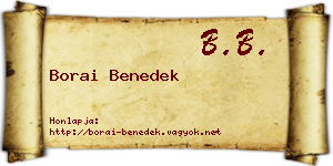 Borai Benedek névjegykártya