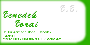 benedek borai business card